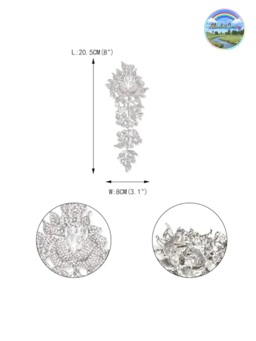 Crystal Rose Brooch Pin Elegant Bridal Prom Accessory for Women